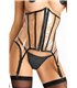 Elegantes PVC-Taillenmieder mit Reißverschluss und Strumpfhaltern | 7Heaven