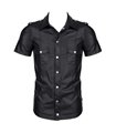 Herren Wet-Look Hemd mit Stehkragen und Metallknöpfen | Regnes Fetish Planet Herren Wet-Look Hemd mit Stehkragen und Metallknöpfen | Regnes Fetish Planet