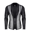 Extravagante Mesh-Jacke mit Wetlook-Elementen und vertikalen Linien | Regnes Fetish Planet Extravagante Mesh-Jacke mit Wetlook-Elementen und vertikalen Linien | Regnes Fetish Planet