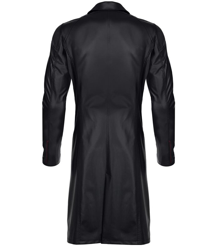 Eleganter Wetlook Trenchcoat mit klassischer Schnittführung | Regnes Fetish Planet