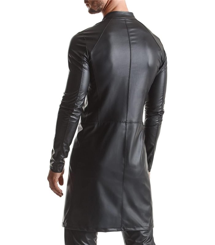 Eleganter Herren Wetlook Mantel mit diagonalen Nähten | Regnes Fetish Planet