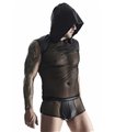 Transparentes Netz-Kapuzenshirt mit Wetlook-Details | Regnes Fetish Planet Transparentes Netz-Kapuzenshirt mit Wetlook-Details | Regnes Fetish Planet