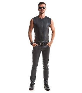 Herren Wetlook Weste mit Doppel-Reißverschluss | Regnes Fetish Planet Herren Wetlook Weste mit Doppel-Reißverschluss | Regnes Fetish Planet