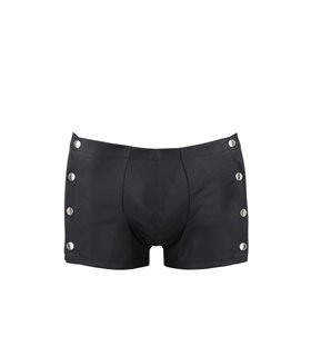 Herren Kunstleder Shorts mit seitlicher Öffnung und Gummibund | Passion Menswear