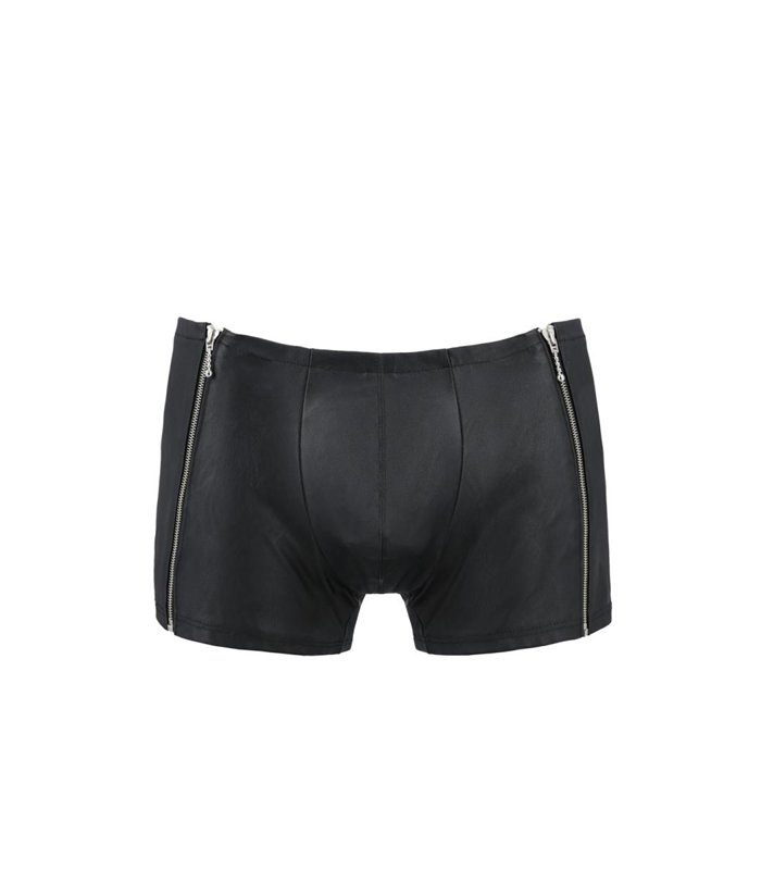 Herren Shorts aus matter Kunstleder mit seitlichen Reißverschluss | Passion Menswear