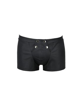 Männer Kunstleder Shorts mit Frontöffnung und Gummibund | Passion Menswear