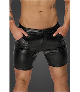 Herren Shorts im Schlangen Wetlook mit Knopf und Reißverschluss | Noir Handmade Men