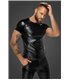 Herren Wetlook Shirt mit Schlangenleder-Ärmeln | Noir Handmade Men