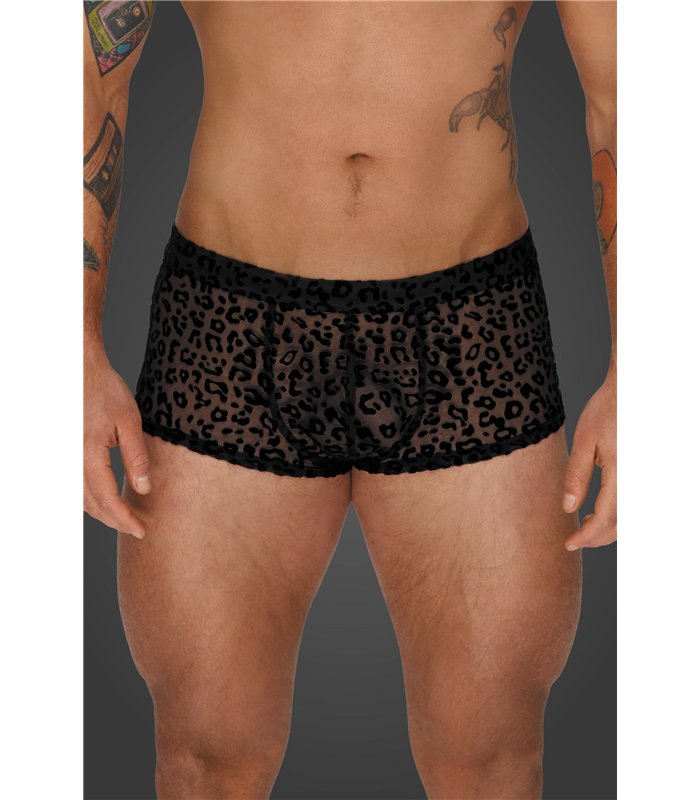 Männer Shorts mit Leoparden Flock Muster | Noir Handmade Men