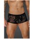 Herren Shorts mit floralem Flockdruck und offenem Hosensteg | Noir Handmade Men