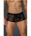 Herren Shorts mit floralem Flockdruck und offenem Hosensteg | Noir Handmade Men Herren Shorts mit floralem Flockdruck und offenem Hosensteg | Noir Handmade Men