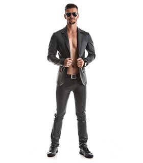 Herren Jacke in Lederoptik mit dekorativen Druckknöpfen | Regnes Fetish Planet Herren Jacke in Lederoptik mit dekorativen Druckknöpfen | Regnes Fetish Planet