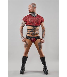 Harness Tüll-Oberteil mit Gummibändern und Metallringen | Regnes Fetish Planet Harness Tüll-Oberteil mit Gummibändern und Metallringen | Regnes Fetish Planet