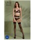 Erotisches Netz-Dessous Set mit Strumpfhalter und Bügel-BH | Passion