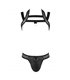 Harness Set mit Netzeinsätzen, Metallring und Gummibändern | Passion Menswear