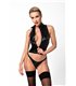 Wetlook Top mit PVC-Kragen und durchgehendem Frontreißverschluss | Noir Handmade