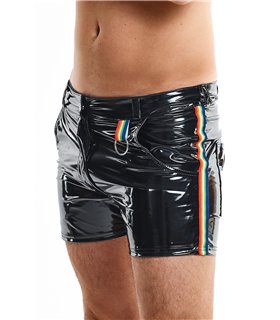 Lack-Shorts mit Taschen und Metallring | Regnes Fetish Planet Lack-Shorts mit Taschen und Metallring | Regnes Fetish Planet