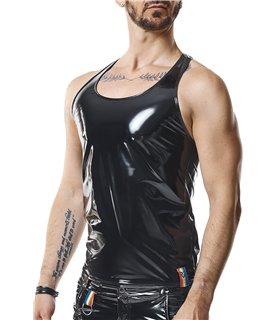 PVC Tank Top mit Regenbogen-Details | Regnes Fetish Planet PVC Tank Top mit Regenbogen-Details | Regnes Fetish Planet