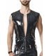 PVC Herren Weste mit vertikalen Nähten und Zipper | Regnes Fetish Planet