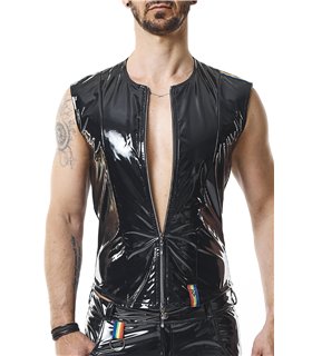 PVC Herren Weste mit vertikalen Nähten und Zipper | Regnes Fetish Planet PVC Herren Weste mit vertikalen Nähten und Zipper | Regnes Fetish Planet
