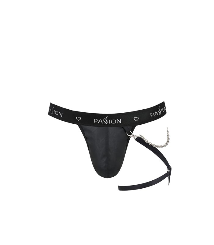 Männer String mit abnehmbarem Beinharness aus Kunstleder | Passion Menswear