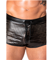 Perforierte Kunstleder-Shorts mit elegantem Strukturdesign | Noir Handmade Men
