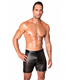 Perforierte Herren-Shorts mit Kunstleder-Akzenten und Reißverschluss | Noir Handmade Men