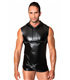 Ärmelloses Kapuzenshirt mit Wetlook-Finish und cooler Silhouette | Noir Handmade Men
