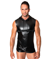 Ärmelloses Kapuzenshirt mit Wetlook-Finish und cooler Silhouette | Noir Handmade Men