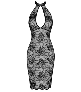 Elegantes Spitzenkleid mit Hakenverschluss und figurbetontem Schnitt | Noir Handmade