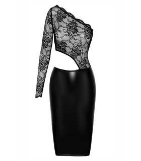 Wetlook-Kleid mit Spitzendetails und elegantem Schnitt | Noir Handmade