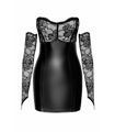 Wetlook Minikleid mit Spitzendetails und Armstulpen | Noir Handmade
