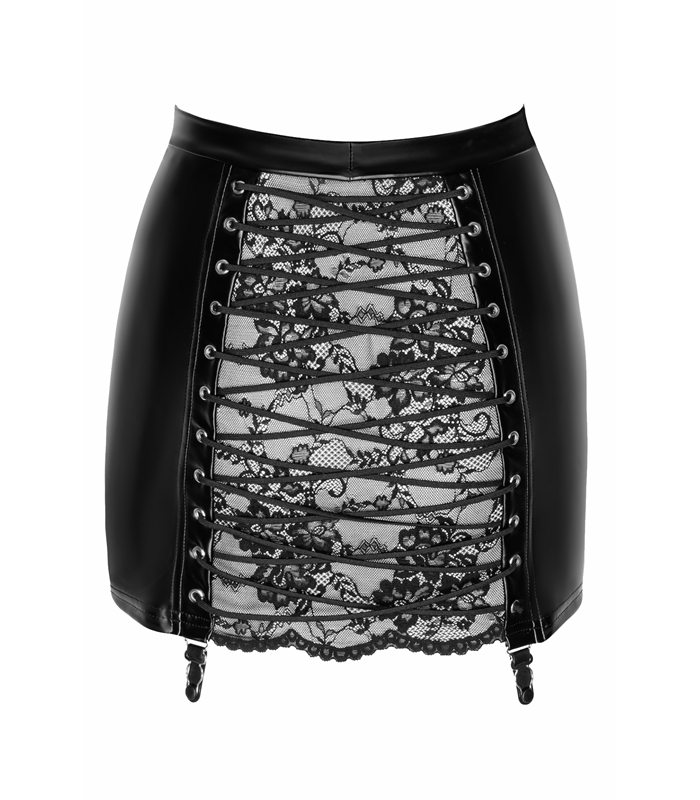 Minirock mit eleganter Schnürung und Strumpfhaltern | Noir Handmade
