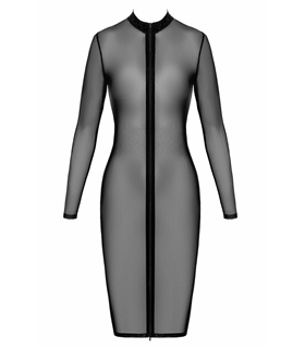 Transparentes Netzkleid mit zweiwegigem Reißverschluss | Noir Handmade