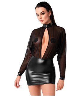 Tüll-Minikleid mit Neckholder und Druckknöpfen | Noir Handmade