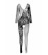 Netz-Catsuit transparent ouvert mit Spitzendetails | Passion
