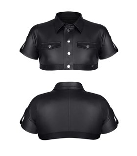 Militärisches Crop-Top mit Schulterklappen und Patches | Regnes Fetish Planet Militärisches Crop-Top mit Schulterklappen und Patches | Regnes Fetish Planet