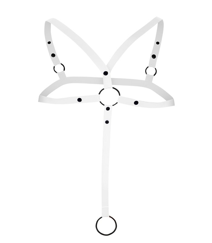 Herren-Harness mit breiten Bändern und Metallringen | CUT4MEN