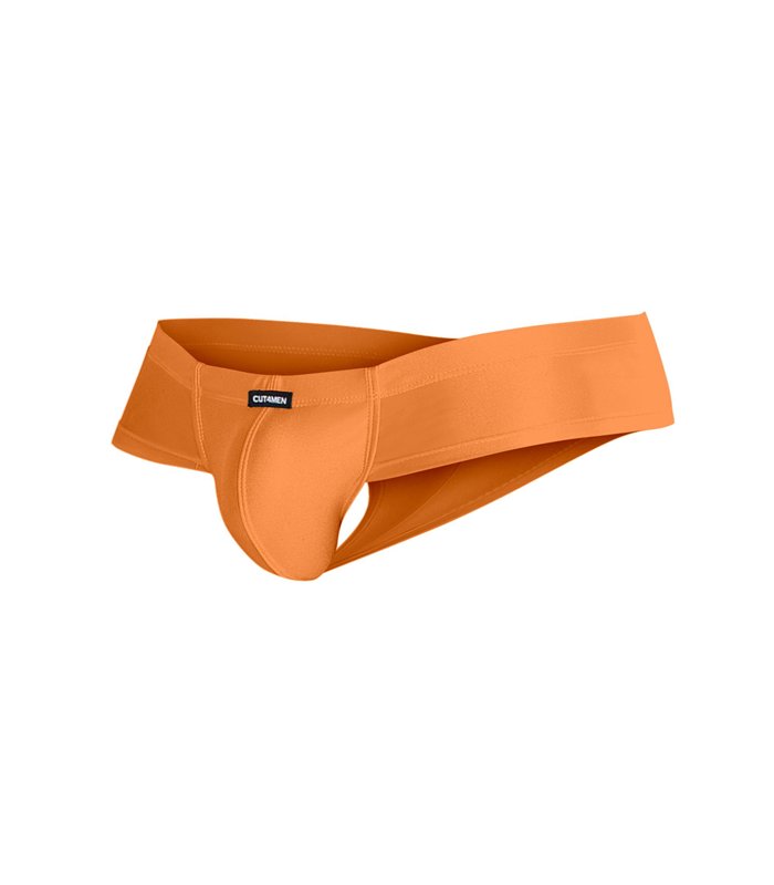 Männlicher Tanga-Slip mit gummiertem Logo und weicher Mikrofaser | CUT4MEN