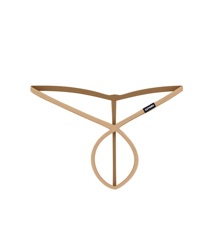 Ouvert-String mit gummierten Logo aus weicher Mikrofaser | CUT4MEN