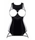 Brustfreies Lack-Minikleid mit Strumpfhalterclips | Demoniq