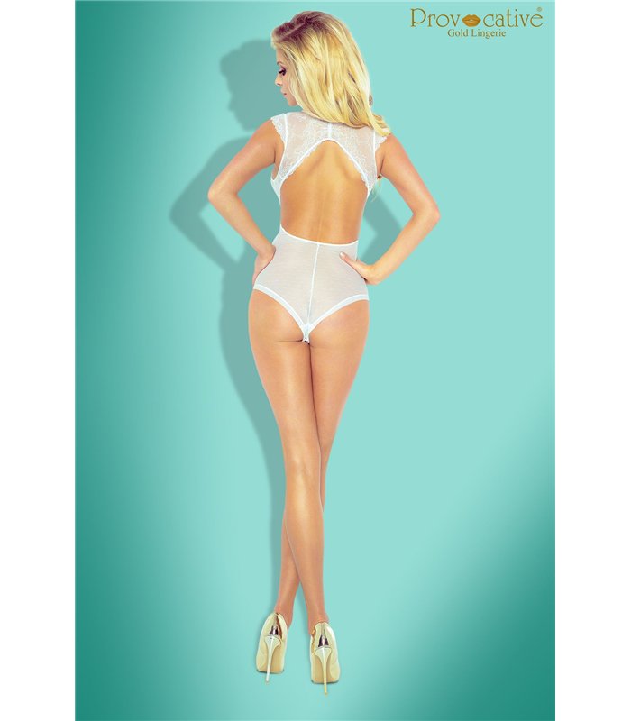 Eleganter Spitzen-Body mit Tüll-Einsätzen und zarter Transparenz | Provocative