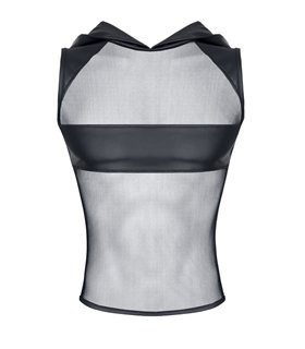 Transparentes Netz-Kapuzen-Shirt mit Wetlook-Optik | Regnes Fetish Planet Transparentes Netz-Kapuzen-Shirt mit Wetlook-Optik | Regnes Fetish Planet