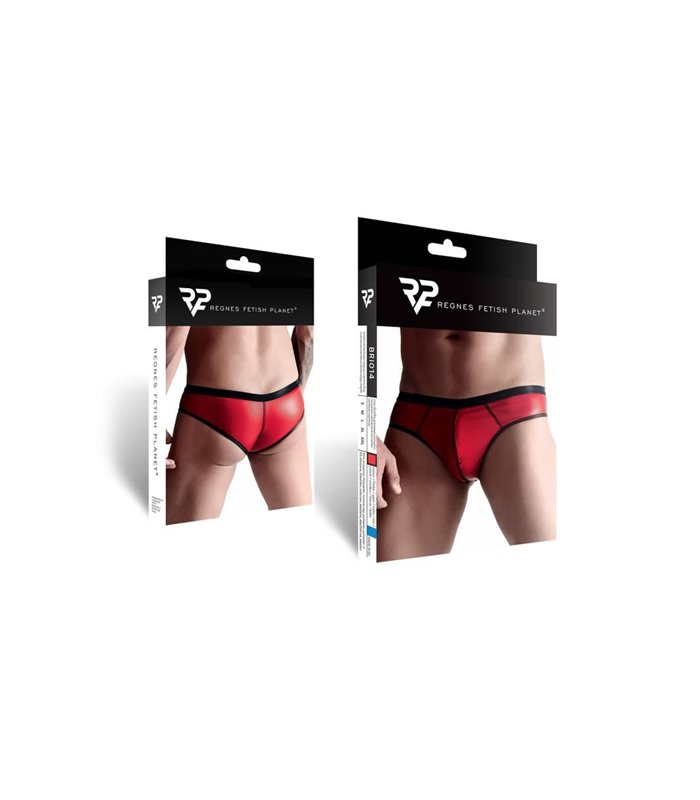 Eleganter Herren-Slip mit Netz-Einsatz aus glänzendem Wetlook-Material | Regnes Fetish Planet