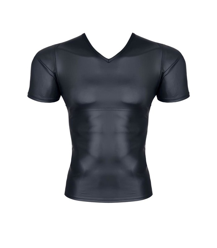 Transparenter Wetlook T-Shirt mit öffenbarem Brustbereich | Regnes Fetish Planet