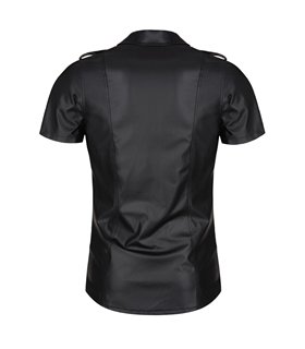 Herren Wet-Look Hemd mit Stehkragen und Metallknöpfen | Regnes Fetish Planet Herren Wet-Look Hemd mit Stehkragen und Metallknöpfen | Regnes Fetish Planet