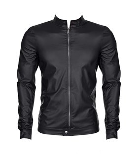 Slim-Fit Fliegerjacke aus Wetlock-Material mit Metallknöpfen | Regnes Fetish Planet Slim-Fit Fliegerjacke aus Wetlock-Material mit Metallknöpfen | Regnes Fetish Planet