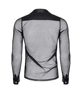 Herren Slim-Fit Hemd aus Wetlook-Mesh mit Metallknöpfen | Regnes Fetish Planet Herren Slim-Fit Hemd aus Wetlook-Mesh mit Metallknöpfen | Regnes Fetish Planet