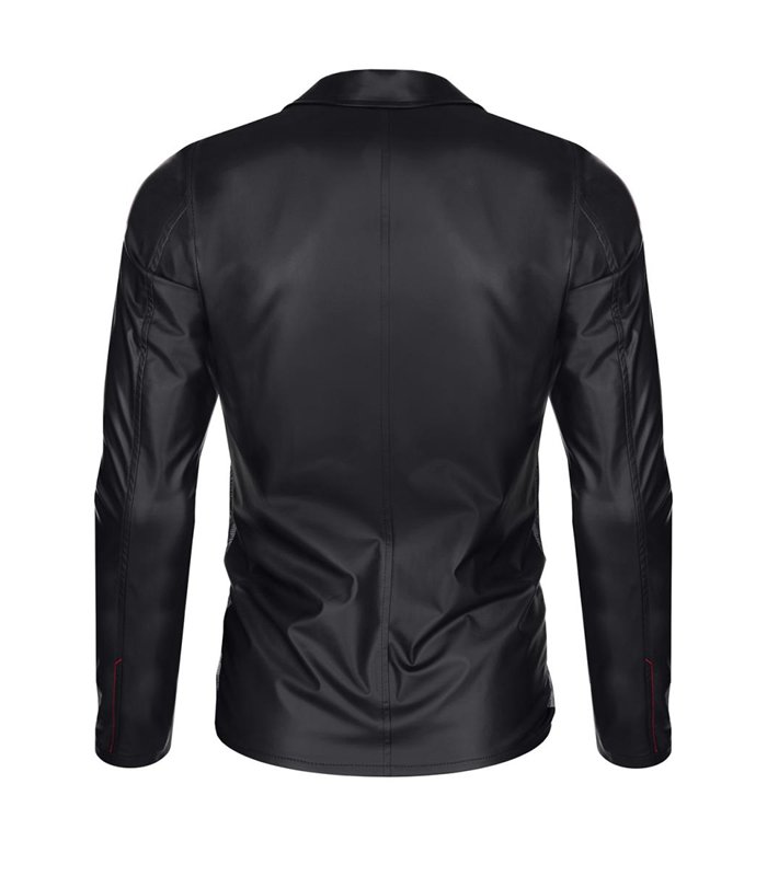 Extravagante Mesh-Jacke mit Wetlook-Elementen und vertikalen Linien | Regnes Fetish Planet