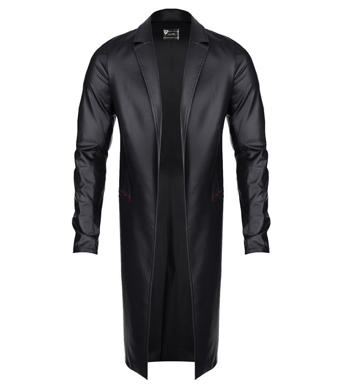 Eleganter Wetlook Trenchcoat mit klassischer Schnittführung | Regnes Fetish Planet